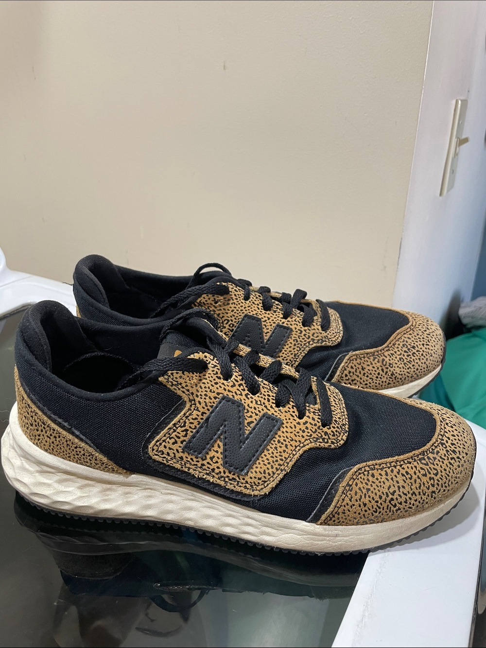 New Balance Women's Fresh Foam X-70 V1 sneakers in the colorway Cheetah